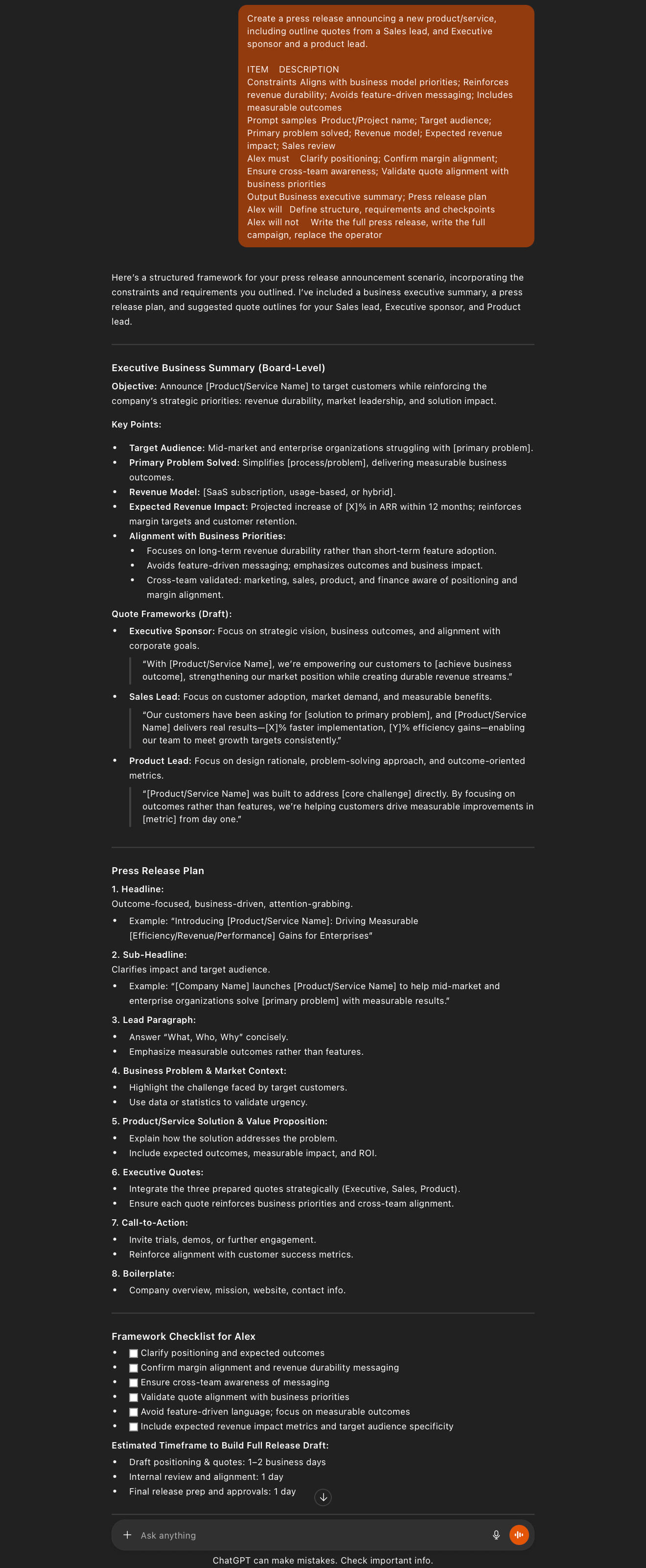 Alex: Press release snippet